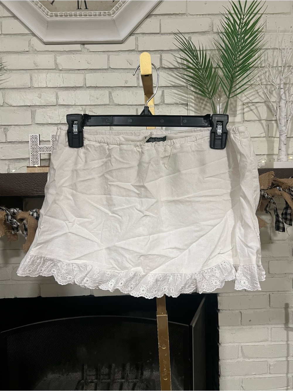 wild fable White Eyelet-Trim Mini Skirt